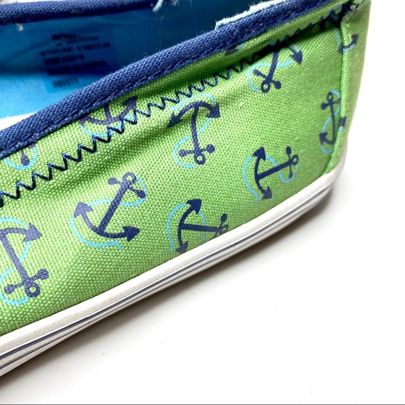 L.L. Bean Green Blue canvas nautical slip-on 9 - Picture 4 of 7